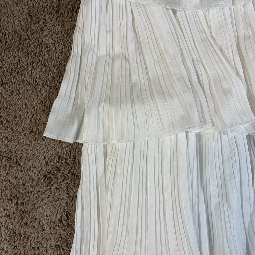 Lulus Tier and Far White Tiered Pleated Halter Midi Dress - Picture 3 of 11